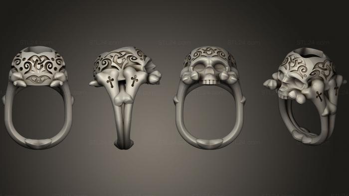 Ювелирные перстни и кольца (Кольцо с черепом (2), JVLRP_0831) 3D модель для ЧПУ станка